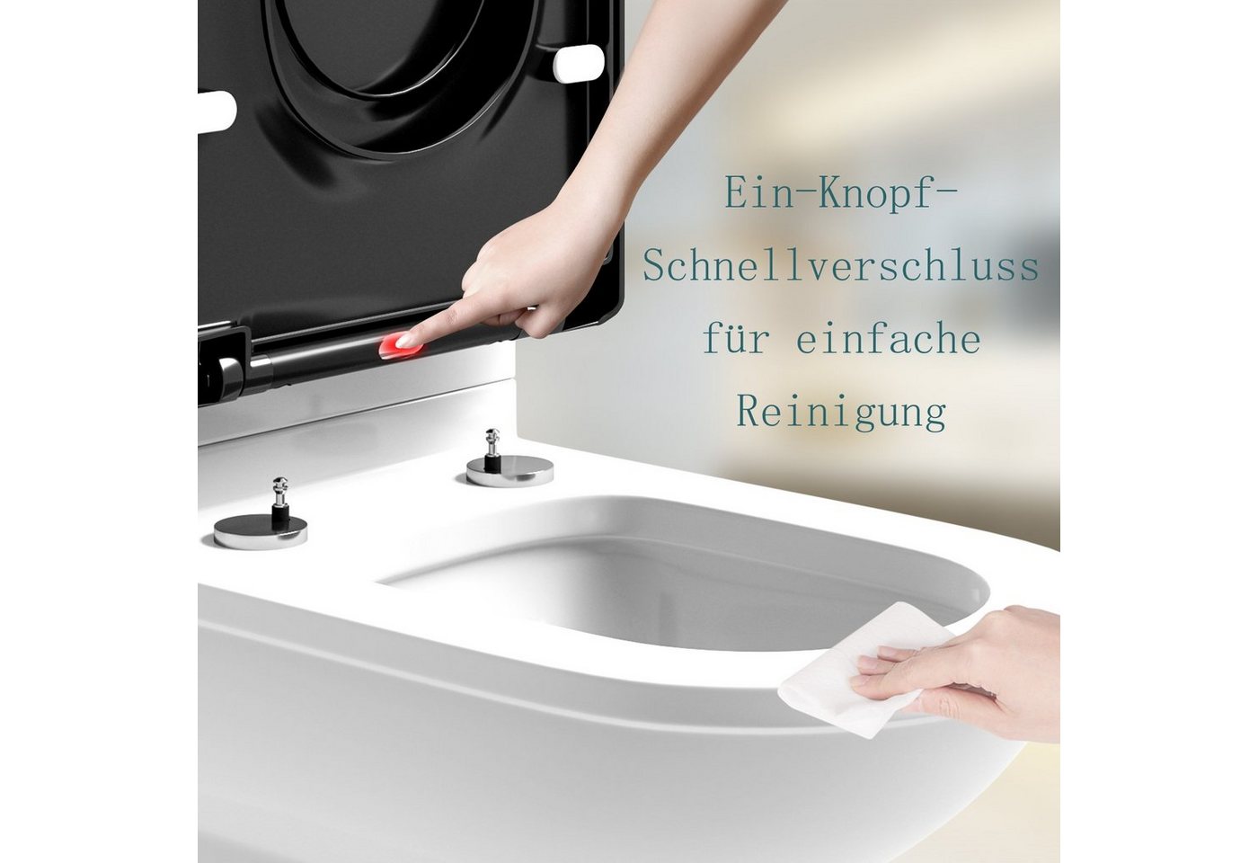 Woltu WC-Sitz (1-St), mit Kindersitz, Familie Klodeckel mit Absenkautomatik – Bild 5 von 5