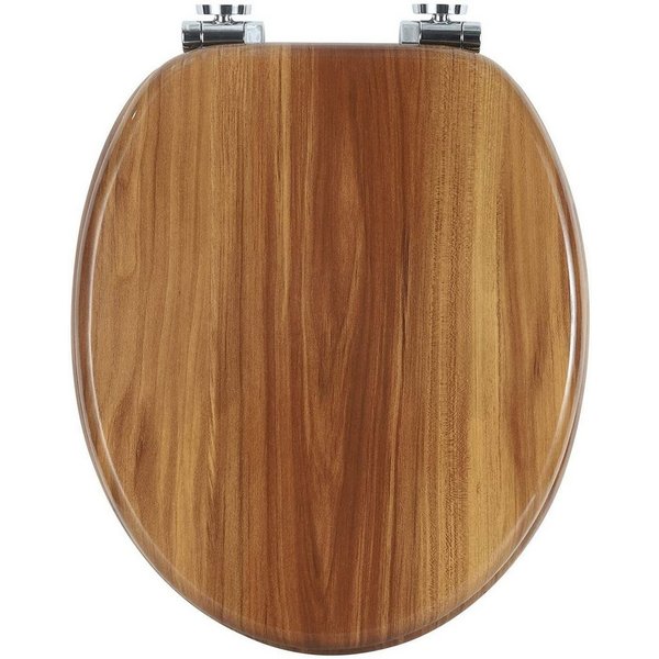 Woltu WC-Sitz (1-St), mit Absenkautomatik, MDF Holzkern, Softclose Scharnier