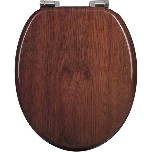 Woltu WC-Sitz (1-St), Toilettensitz mit Absenkautomatik Holz dunkelbuche