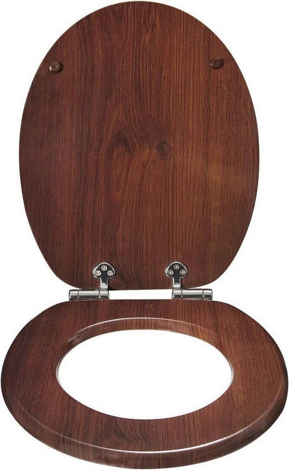Woltu WC-Sitz (1-St), Toilettensitz mit Absenkautomatik Holz dunkelbuche – Bild 2 von 5
