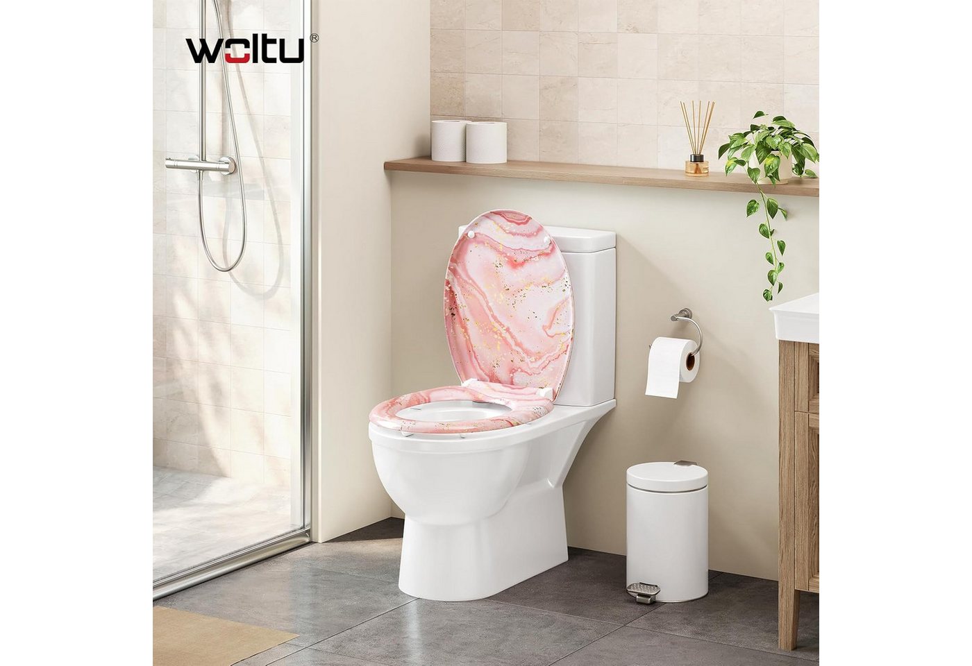 Woltu WC-Sitz (1-St), mit Absenkautomatik Softclose mit Quick Release – Bild 2 von 5