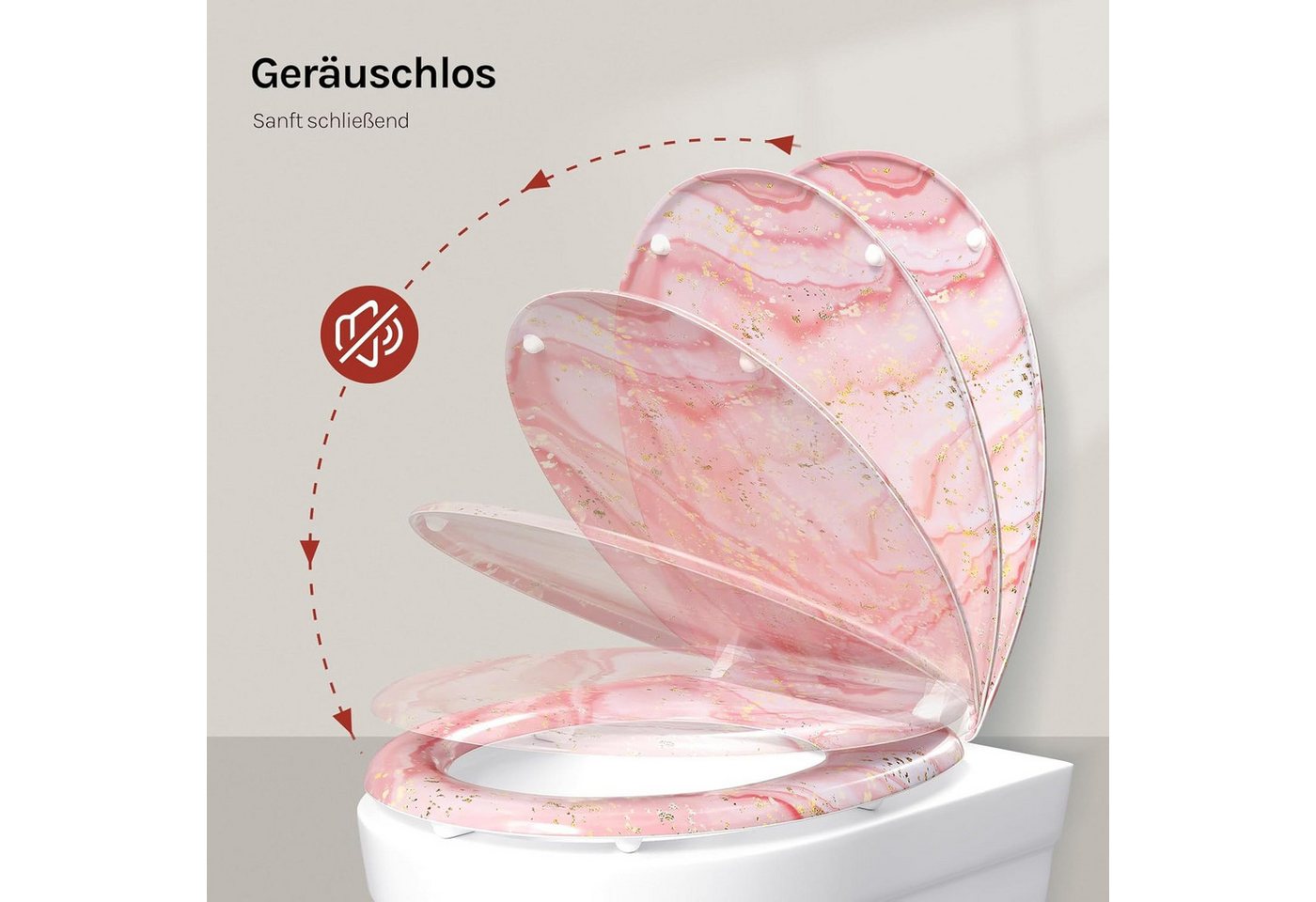 Woltu WC-Sitz (1-St), mit Absenkautomatik Softclose mit Quick Release – Bild 4 von 5