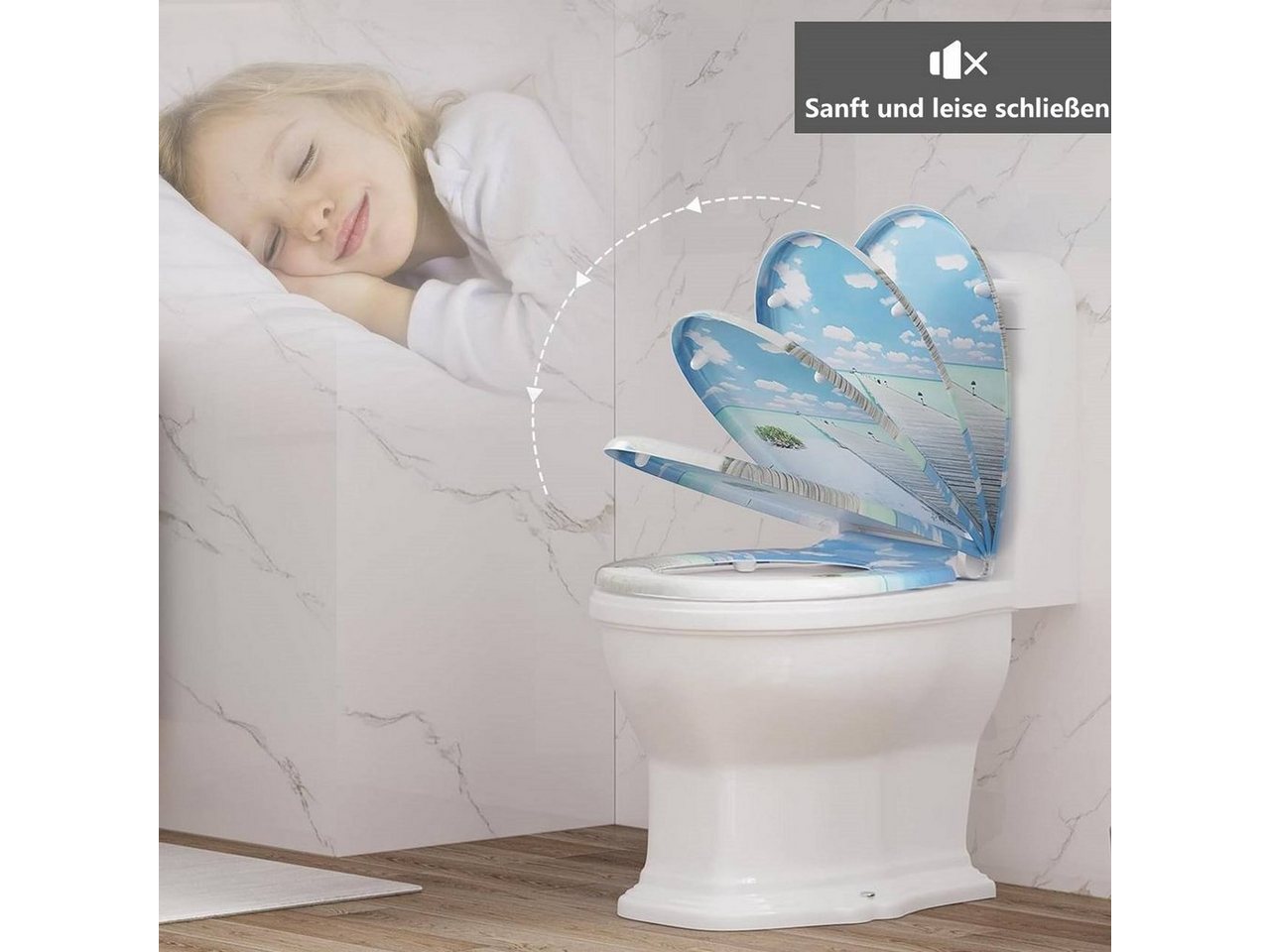 Woltu WC-Sitz (1-St), Klodeckel softclose, Quick-Release abnehmbar – Bild 5 von 5