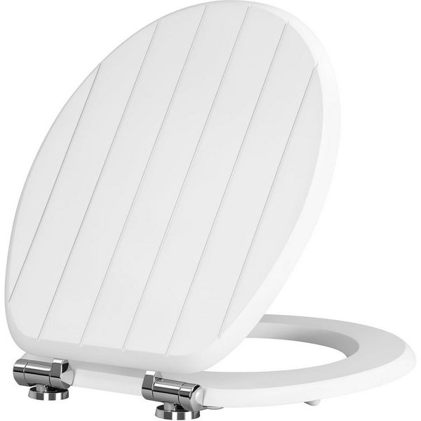 Woltu WC-Sitz (1-St), oilettendeckel mit Absenkautomatik, WC Sitz O-Form aus MDF