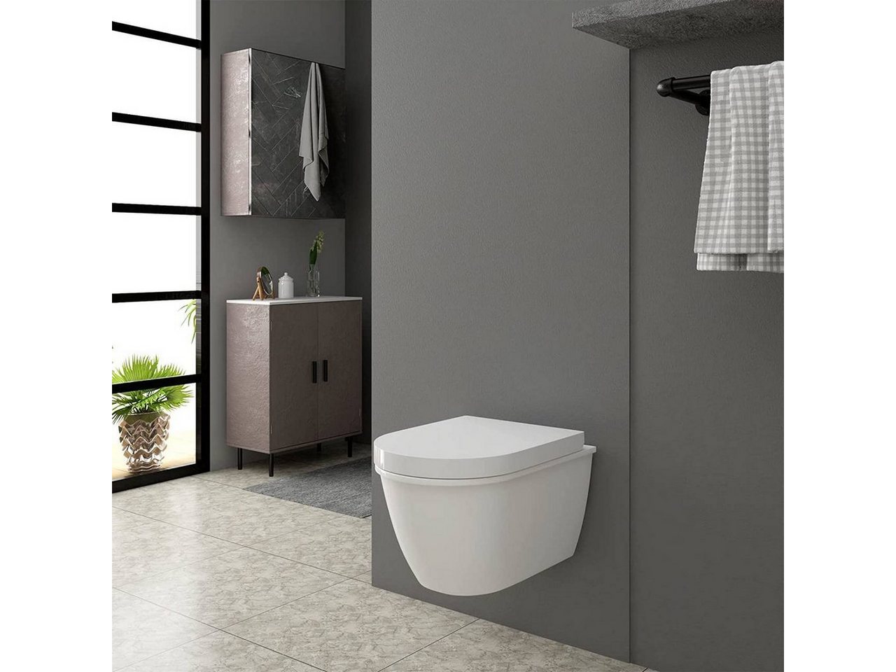 Woltu WC-Sitz, Klodeckel Wc Sitz, Kunststoff, Fast Fix, Weiß – Bild 2 von 5