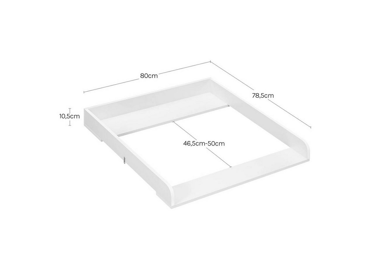Woltu Wickeltisch (1-tlg), für Wickelkommode(Tiefe:46,5-50 cm), mit Metallschnallen – Bild 3 von 5