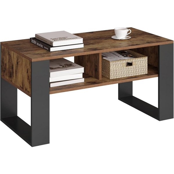 Woltu Wohnzimmertisch (1-St), modern, Couchtisch, 2 offene Fächer