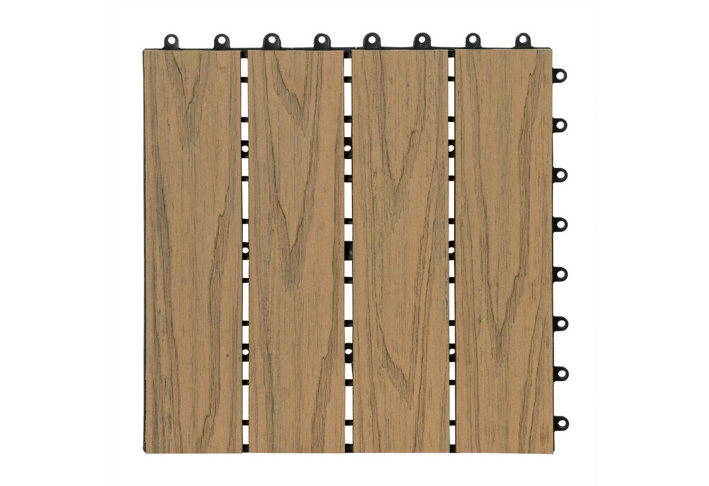 Woltu WPC-Fliesen, 22 St., 22 St. Balkonfliesen, Terrassenfliesen 30x30cm Holz Optik mit Relief – Bild 4 von 5