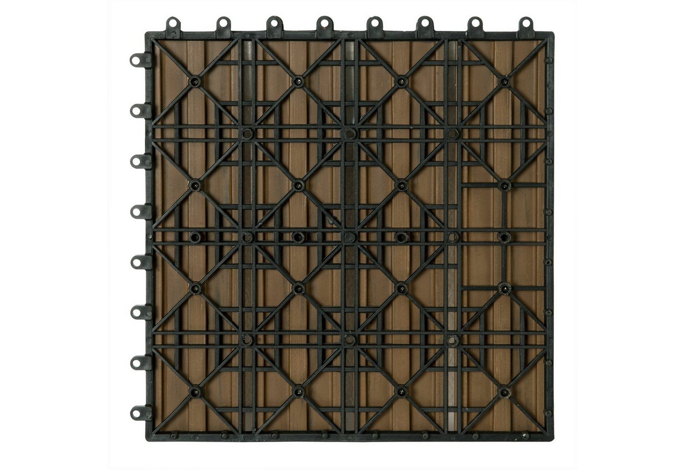 Woltu WPC-Fliesen, 22 St., 22 St. Balkonfliesen, Terrassenfliesen 30x30cm Holz Optik mit Relief – Bild 5 von 5