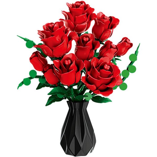 Woma WOMA Rote Rosen Blumenstrauß Bausteine W11156 Spielbausteine