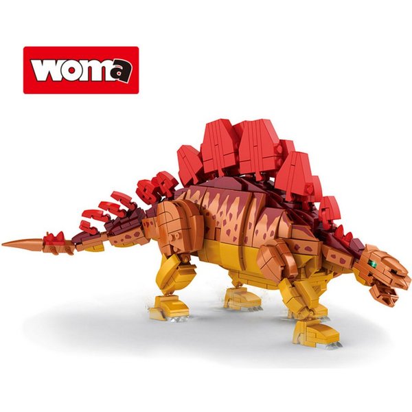 Woma WC0448 Spielbausteine, (Klemmbausteinset, 697 St., Klemmbaustein Stegosaurus Modell), Detailreicher Stegosaurus mit realistischer Körperform
