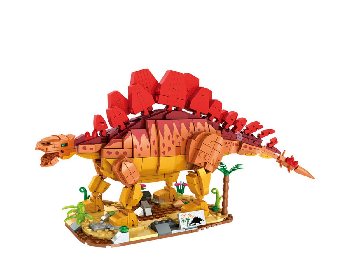Woma WC0448 Spielbausteine, (Klemmbausteinset, 697 St., Klemmbaustein Stegosaurus Modell), Detailreicher Stegosaurus mit realistischer Körperform – Bild 2 von 5