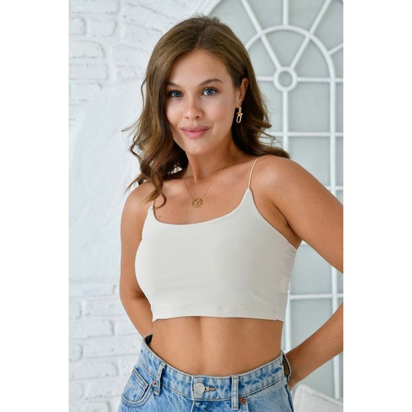 WOMAN VISION Blusentop Crop-Bluse mit elastischen Trägern