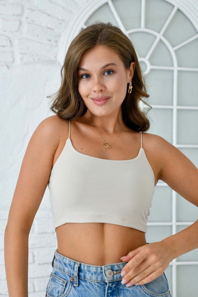 WOMAN VISION Blusentop Crop-Bluse mit elastischen Trägern – Bild 4 von 5