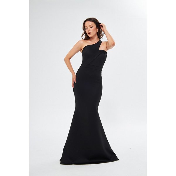WOMAN VISION Maxikleid Maxikleid mit asymmetrischem Ausschnitt