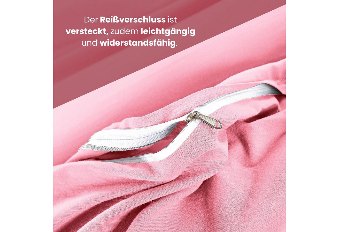 wometo Bettwäsche Stone Washed 155x220 Renforcé, Baumwolle, 2 teilig, OEKO-TEX®, 100% Baumwolle, Bettwäsche im Knitterlook mit Stehsaum – Bild 5 von 5