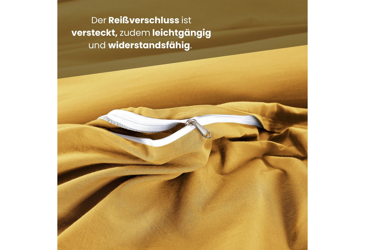 wometo Bettwäsche Stone Washed 155x220 Renforcé, Baumwolle, 2 teilig, OEKO-TEX®, 100% Baumwolle, Bettwäsche im Knitterlook mit Stehsaum – Bild 5 von 5