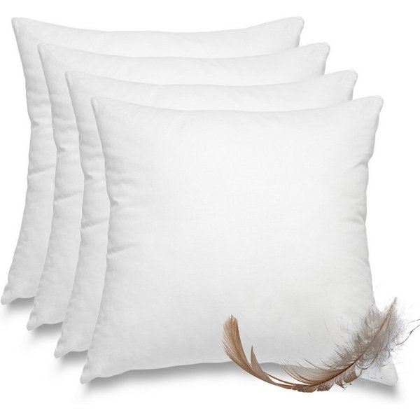 wometo Federkissen 4er Pack, 45x45 cm, Füllung: Federn, Bezug: Baumwolle, 4er Set, OEKO-TEX®, Kissenfüllung Bezug Baumwolle & 100% Federn