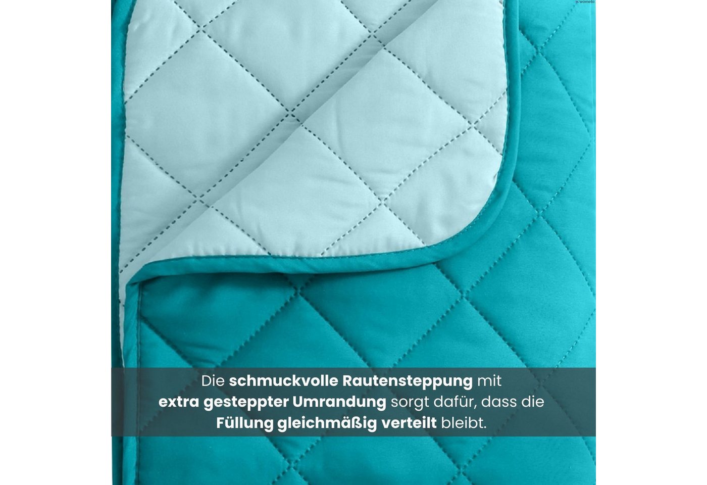 wometo Microfaserbettdecke Camping, 3 Deckengrößen, OEKO-TEX®, leichte Zudecke / gesteppte Bettdecke für Sommer – Bild 4 von 5
