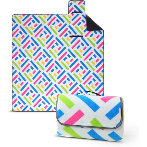 Picknickdecke XXL Picknickdecke ca. 200x200, wometo, Oberseite 100% recyceltes Fleece, wasserdicht