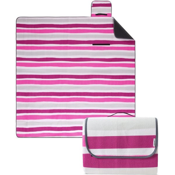 Picknickdecke XXL Picknickdecke ca. 200x200, wometo, Oberseite 100% recyceltes Fleece, wasserdicht