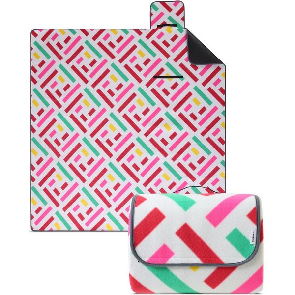 Picknickdecke XXL Picknickdecke ca. 200x200, wometo, Oberseite 100% recyceltes Fleece, wasserdicht