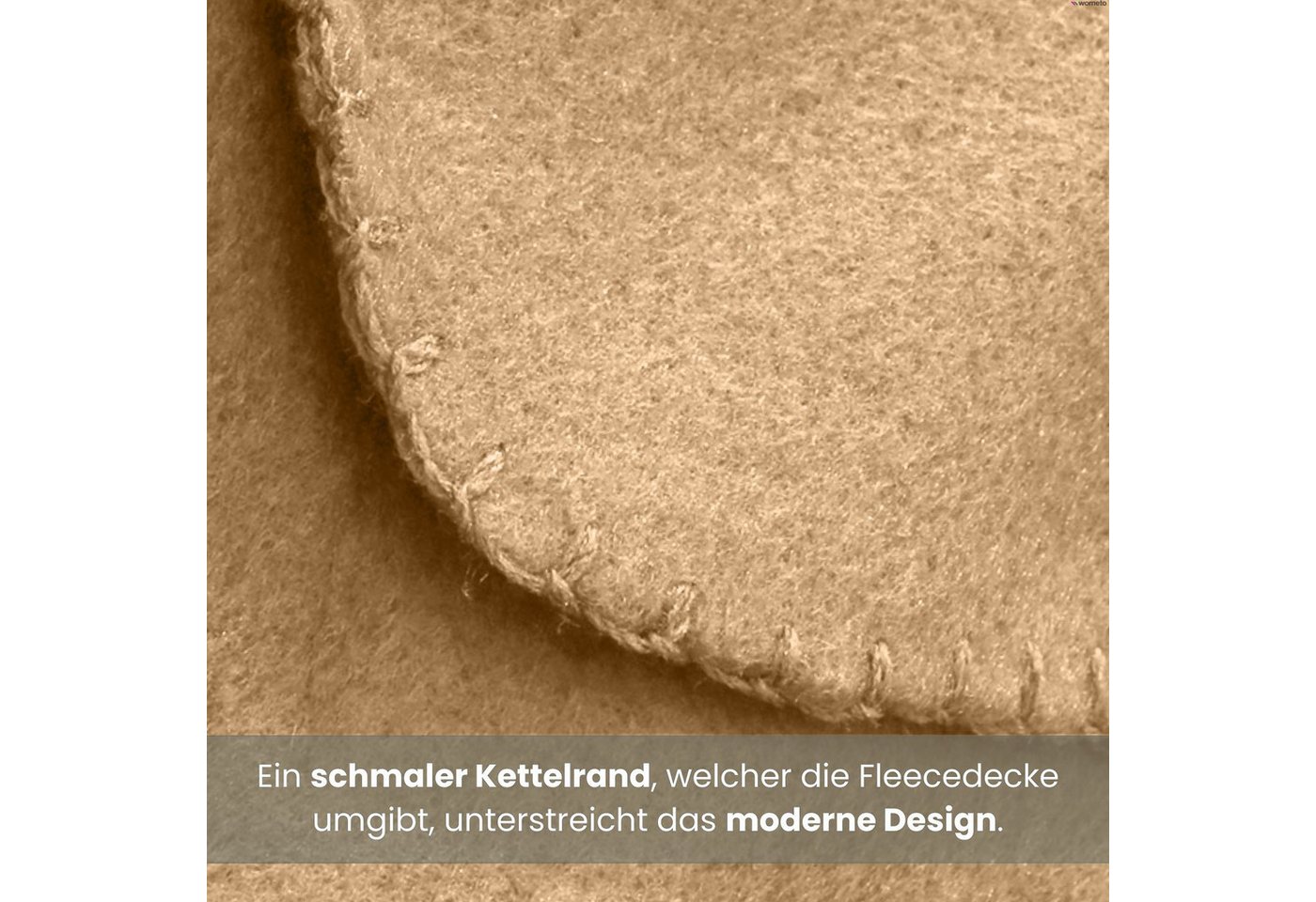 Wohndecke Polar-Fleece, wometo, OEKO-TEX®, 2 Fleecedecken mit Kettel-Rand & Anti-Pilling – Bild 4 von 5