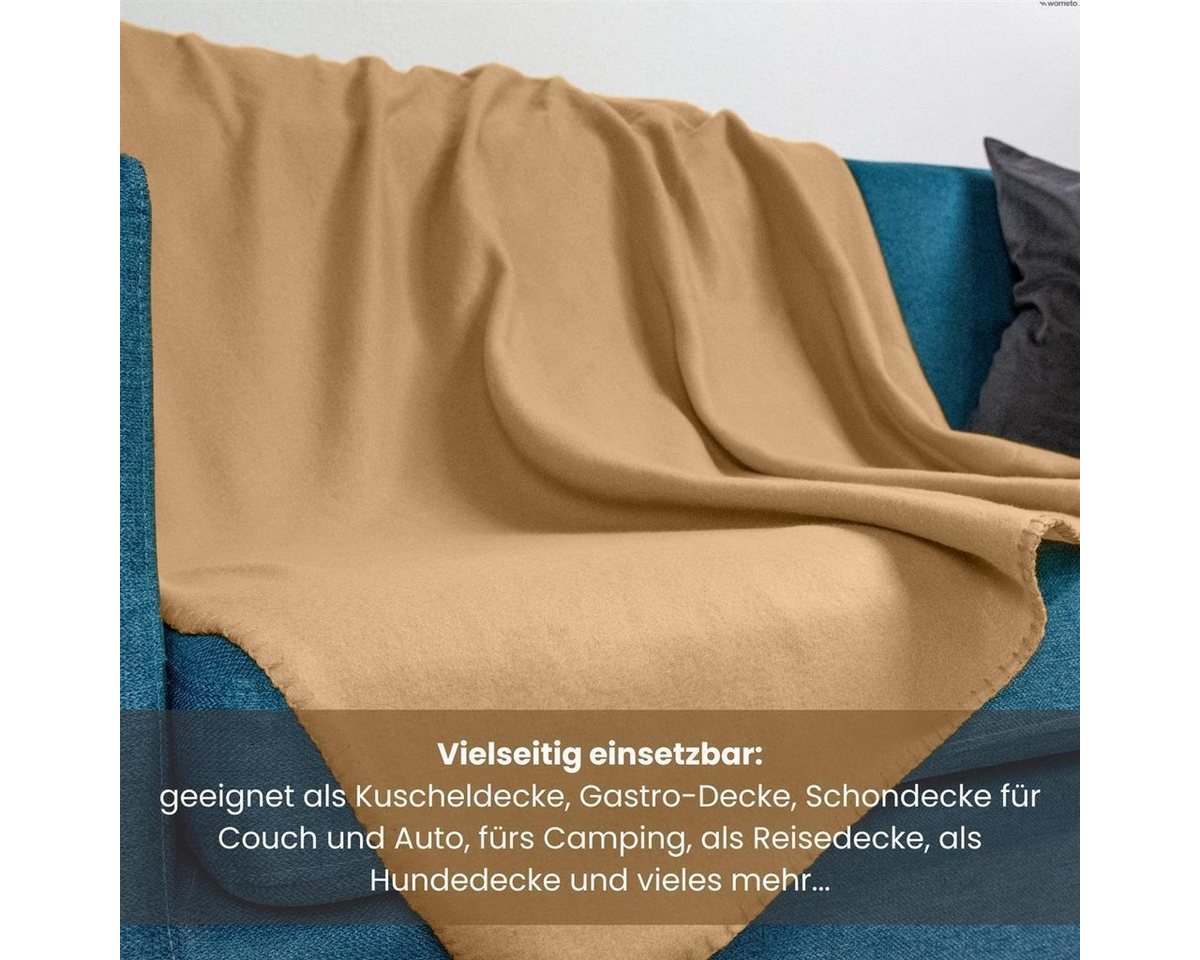 Wohndecke Polar-Fleece, wometo, OEKO-TEX®, 2 Fleecedecken mit Kettel-Rand & Anti-Pilling – Bild 5 von 5