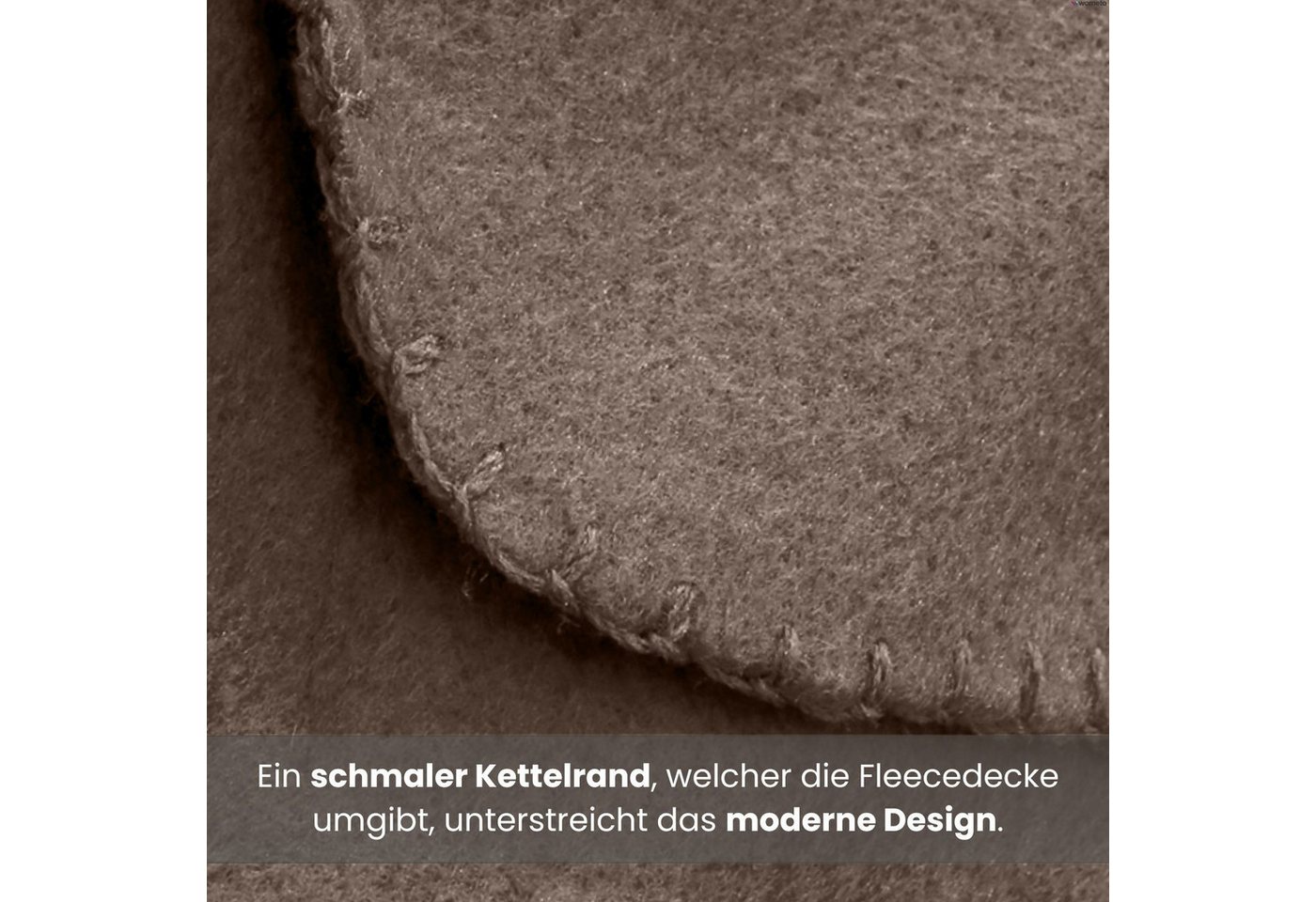 Wohndecke Polar-Fleece, wometo, OEKO-TEX®, 3 Fleecedecken mit Kettel-Rand & Anti-Pilling – Bild 4 von 5