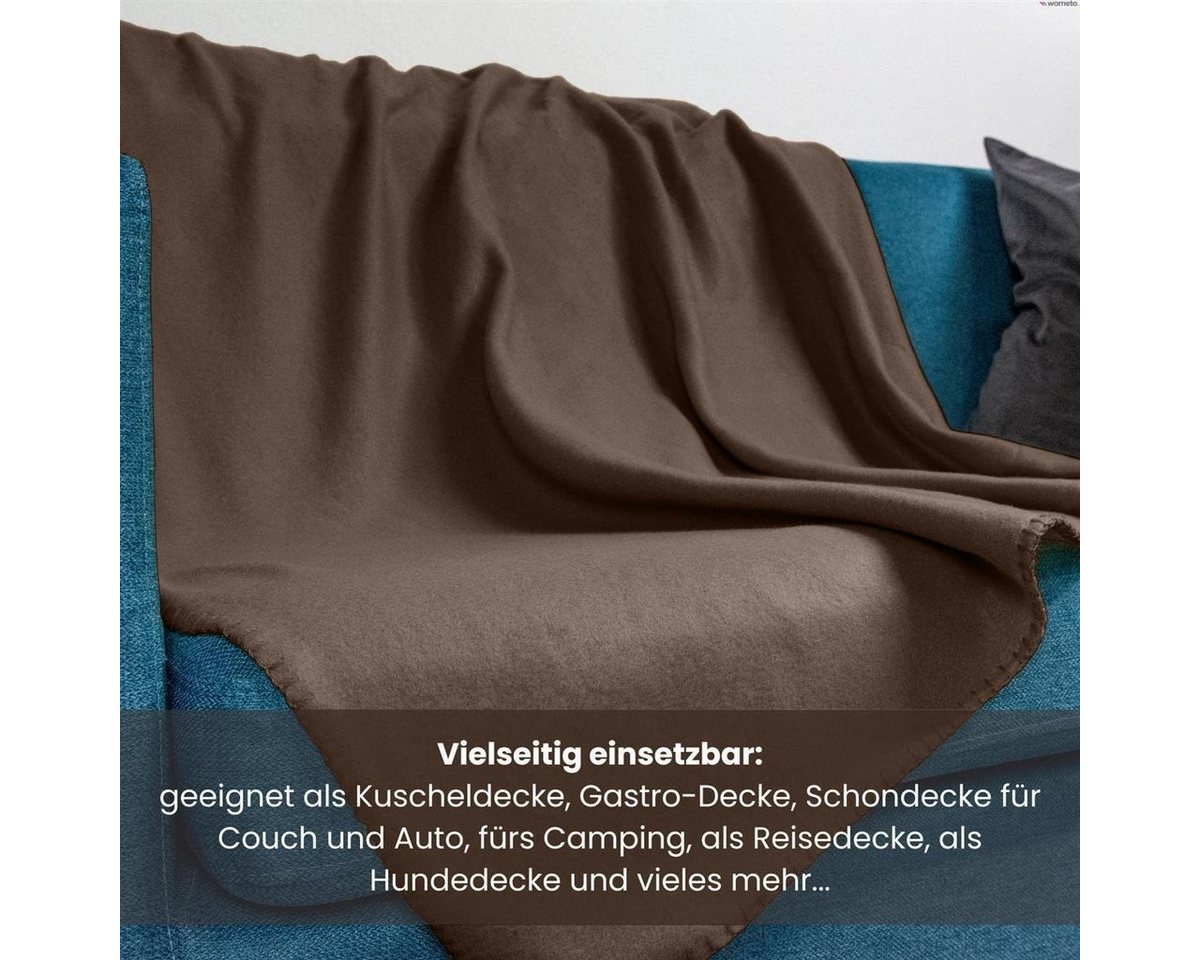 Wohndecke Polar-Fleece, wometo, OEKO-TEX®, 3 Fleecedecken mit Kettel-Rand & Anti-Pilling – Bild 5 von 5