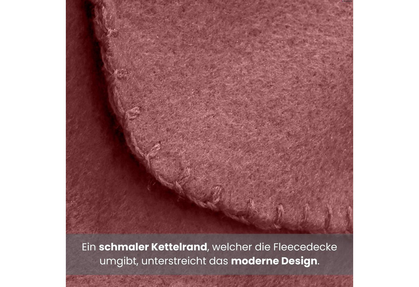 Wohndecke Polar-Fleece, wometo, OEKO-TEX®, 2 Fleecedecken mit Kettel-Rand & Anti-Pilling – Bild 4 von 5