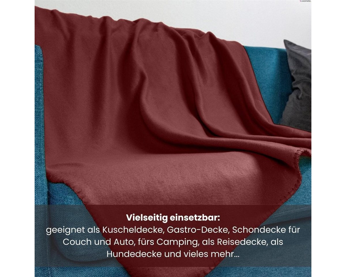 Wohndecke Polar-Fleece, wometo, OEKO-TEX®, 2 Fleecedecken mit Kettel-Rand & Anti-Pilling – Bild 5 von 5