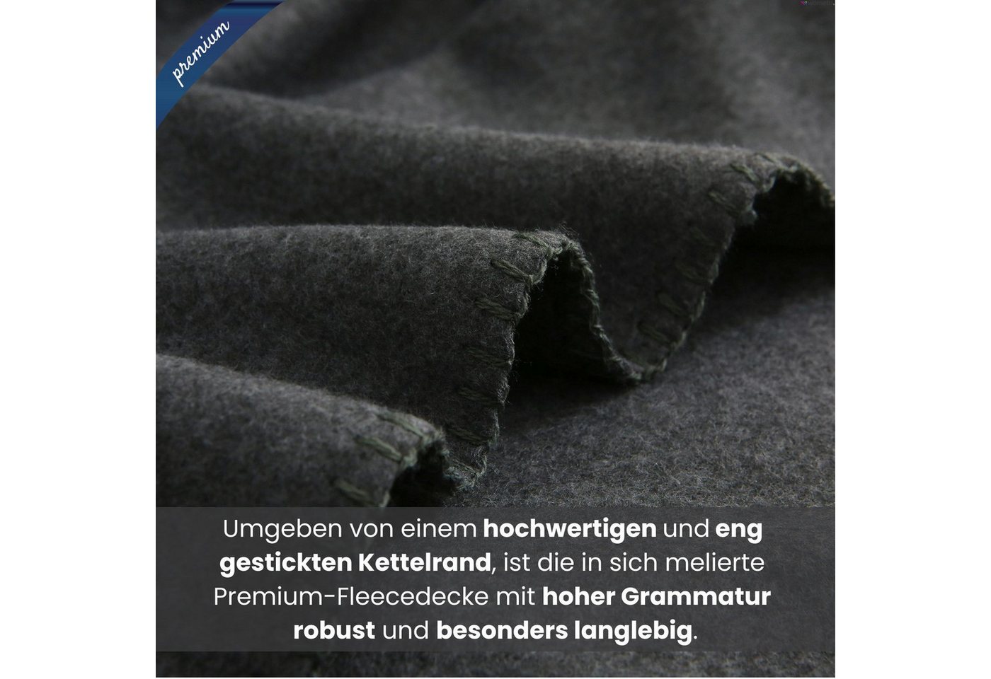 Wohndecke Premium-Fleecedecke in 2 Größe, extra dick, wometo, OEKO-TEX®, extra dick, Qualitäts-Kettelrand & Anti-Pilling – Bild 4 von 5