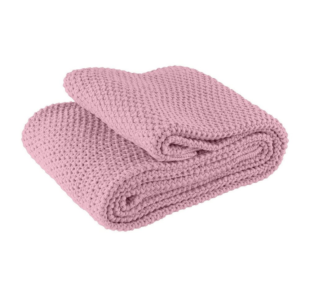 Wohndecke Strick, wometo, OEKO-TEX®, Kuscheldecke mit edlem & schlichtem Strickmuster – Bild 2 von 5