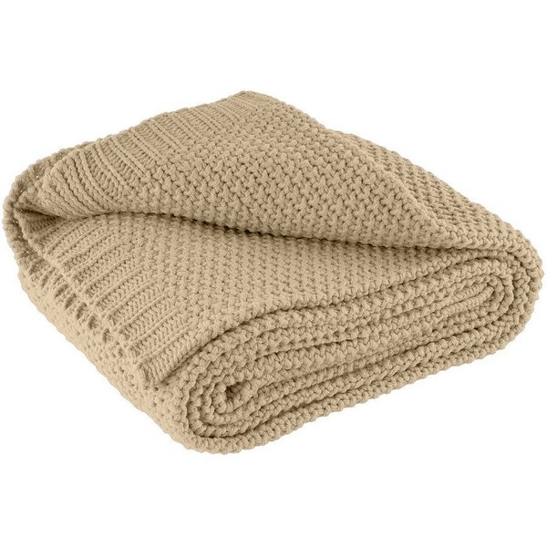 Wohndecke Strick, wometo, OEKO-TEX®, Kuscheldecke mit edlem & schlichtem Strickmuster