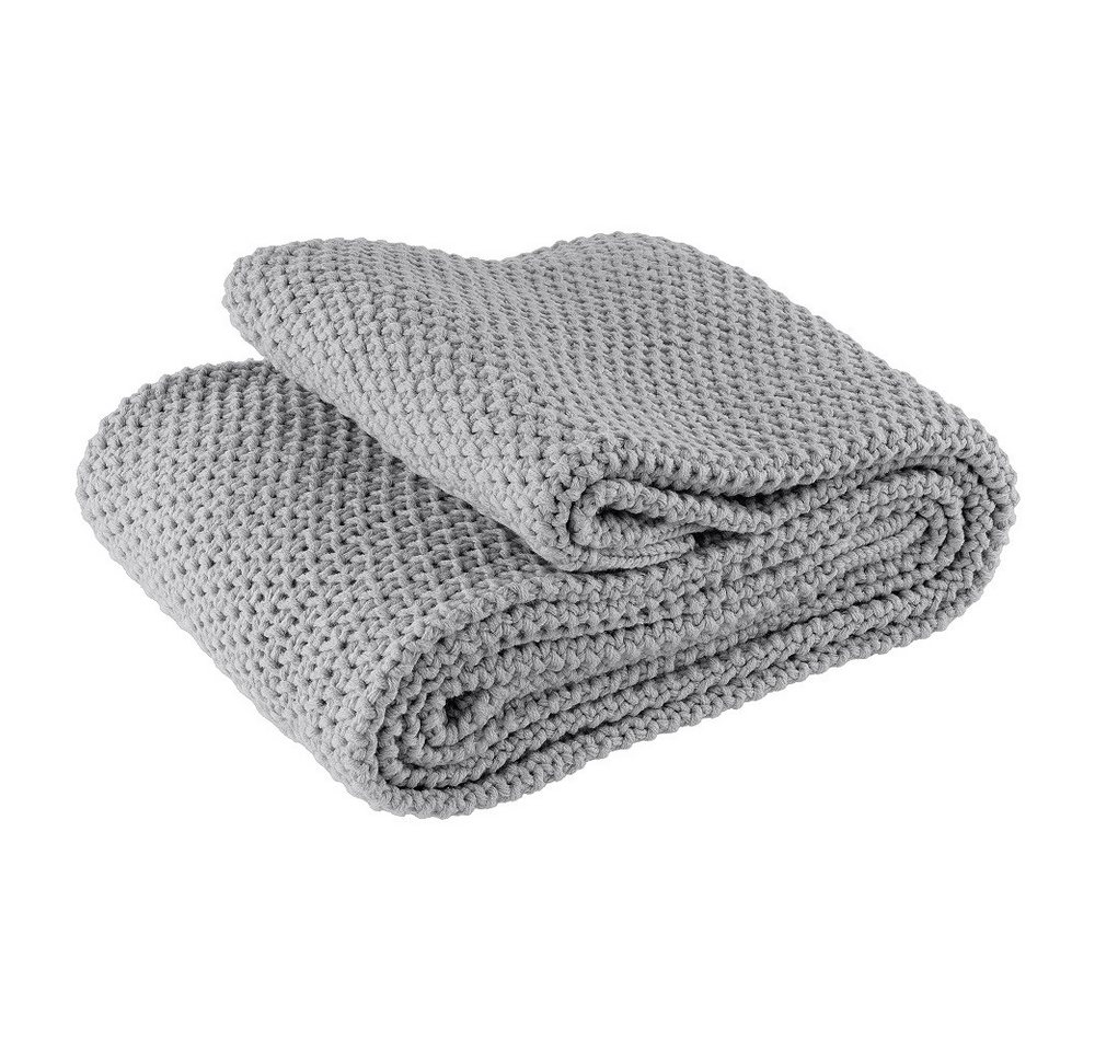 Wohndecke Strick, wometo, OEKO-TEX®, Kuscheldecke mit edlem & schlichtem Strickmuster – Bild 2 von 5