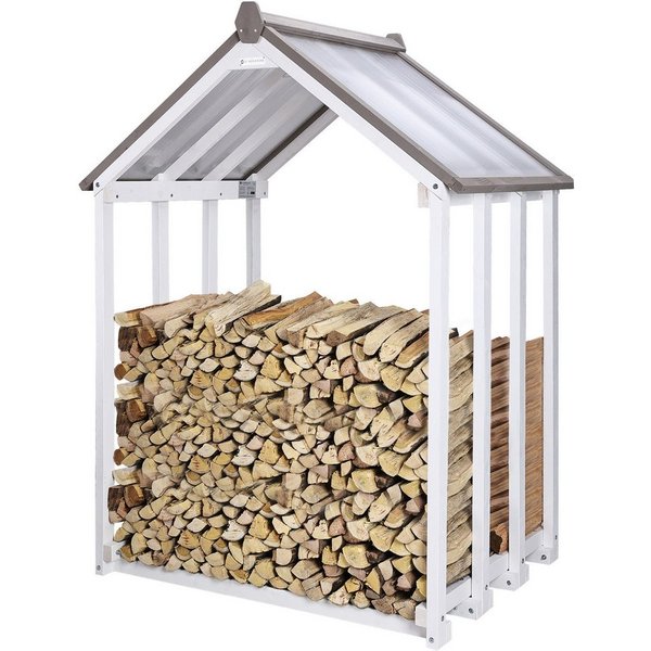 WONDERMAKE Kaminholzregal Holz mit Dach außen Brennholzregal Feuerholzregal Kaminholzunterstand, BxTxH:110x75x150 cm, Holzlager-Regal Kaminholzlager Brennholzla