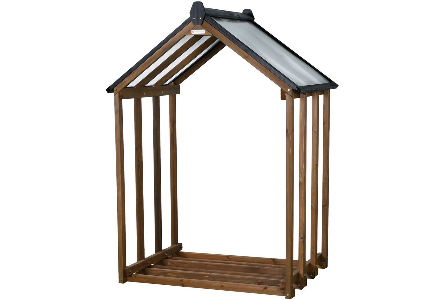 WONDERMAKE Kaminholzregal Holz mit Dach außen Brennholzregal Feuerholzregal Kaminholzunterstand, BxTxH:110x75x150 cm, Holzlager-Regal Kaminholzlager Brennholzla – Bild 2 von 5