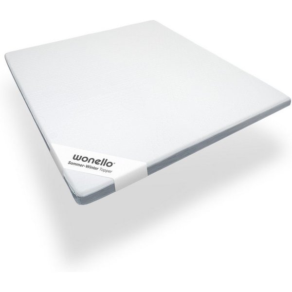 wonello, Topper Premium Sommer-Wintertopper bequeme Matratzenauflage für Boxspringbett, 9 cm hoch, Gelschaum, Matratzentopper mit kühlender Sommerseite und Klim