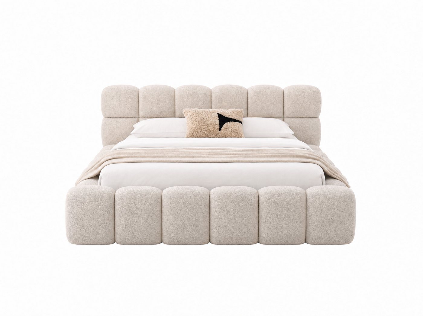 wonello Polsterbett Mira (das Original), Bett mit Bettkasten und Lattenrost – eleganter Boucle-Stoff – Bild 5 von 5