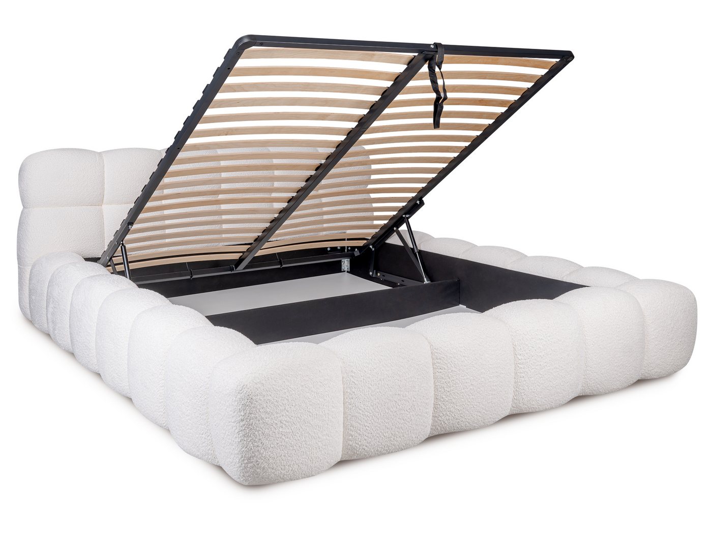 wonello Polsterbett Nuba (das Original), Bett mit Bettkasten und Lattenrost – eleganter Boucle-Stoff – Bild 3 von 5