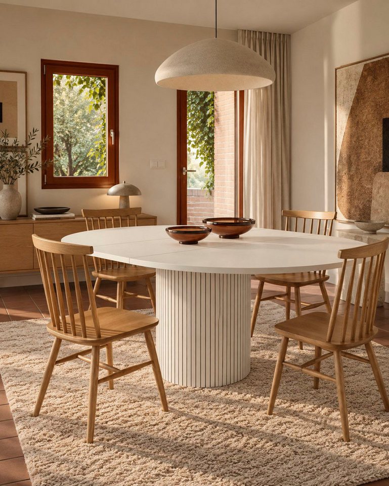 Woodman Esstisch Toscana, Speisetisch, Tisch (Made in Europe), Breite 120 cm, melaminbeschichtet, mit Verlängerungsplatten, FSC® – Bild 2 von 5