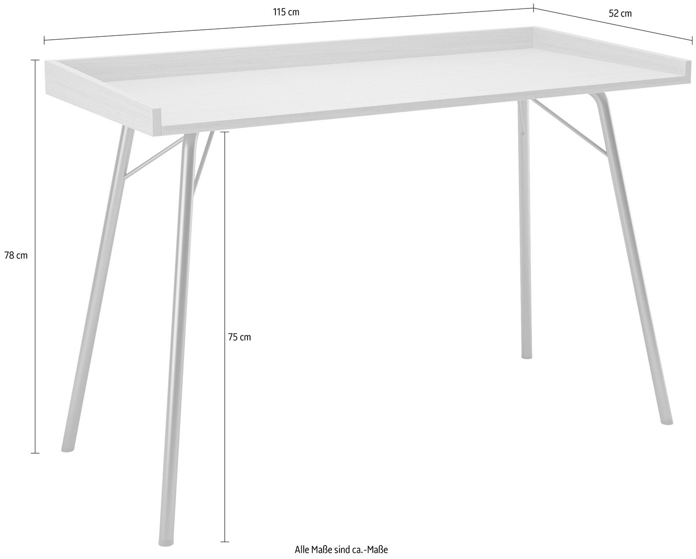 Woodman Schreibtisch Rayburn, Computertisch, Home Office (Made in Europe), im schlichten skandinavischen Design, FSC®-zertifiziert – Bild 5 von 5