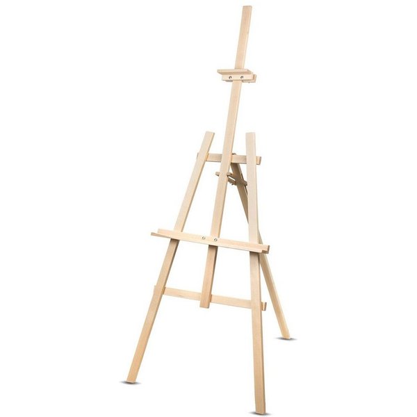 WOODOK Staffelei Malstaffelei 150cm, Stufenlose Neigungs- u. Höhenverstellung
