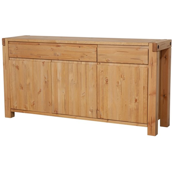 Woodroom Kommode Thun (Maße: 175 × 88 × 44 cm), Sideboard, Anrichte, massive Kiefer eichefarbig honig gebeizt & geölt