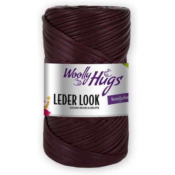 Woolly Hugs Woolly Hugs LEDER LOOK Häkelwolle, 80 m (Luxus-Garn mit Leder-Optik, ideal für DIY-Taschen), 200 g