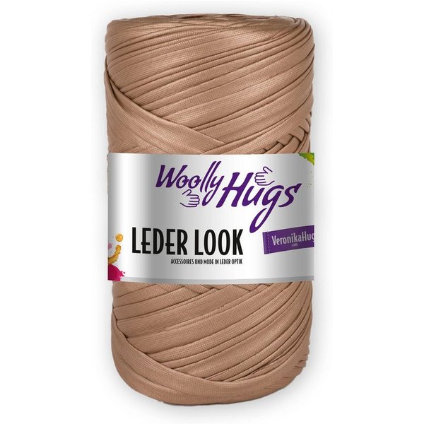 Woolly Hugs Woolly Hugs LEDER LOOK Häkelwolle, 80 m (Luxus-Garn mit Leder-Optik, ideal für DIY-Taschen), 200 g