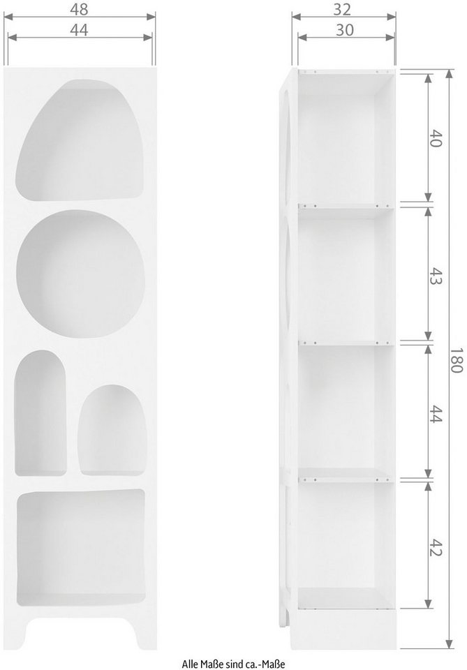 WOOOD Regal Caz, mit modernen Fächern, H 180 cm x B 48 cm – Bild 5 von 5