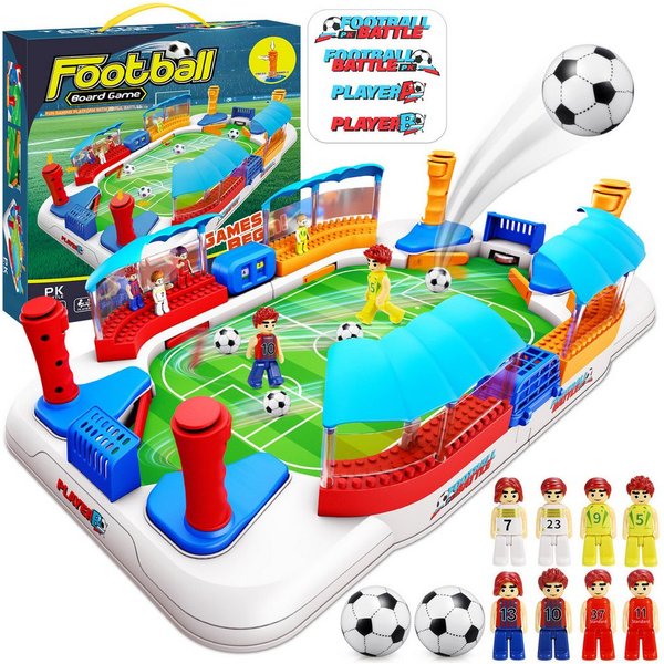 Wootoy Tischfußballspiel Kickertisch Tischkicker mit 2 Bällen Tischfußball für 2 Spieler (rutschfeste Griffe, faltbares Design und Betrieb ohne Batterien, 1-tlg