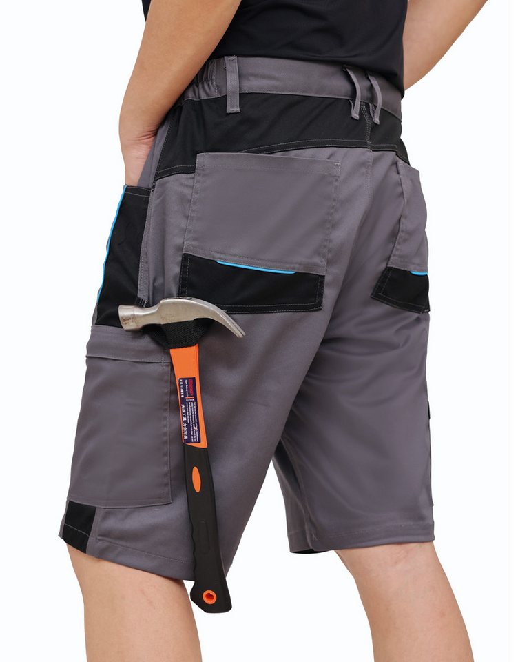 WORK IDEA Arbeitsshorts Herren kurz kurze Arbeitshose Sommer Stretch Arbeitshose (1-tlg) mit zahlreichen Taschen Werkzeugtaschen – Bild 2 von 5